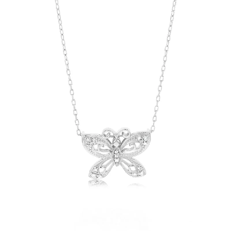 elegant aquamarine drop earrings 1/10 Carat Diamond Butterfly Pendant in Sterling Silver elegant aquamarine drop earrings 1/10 Carat Diamond Butterfly Pendant in Sterling Silver