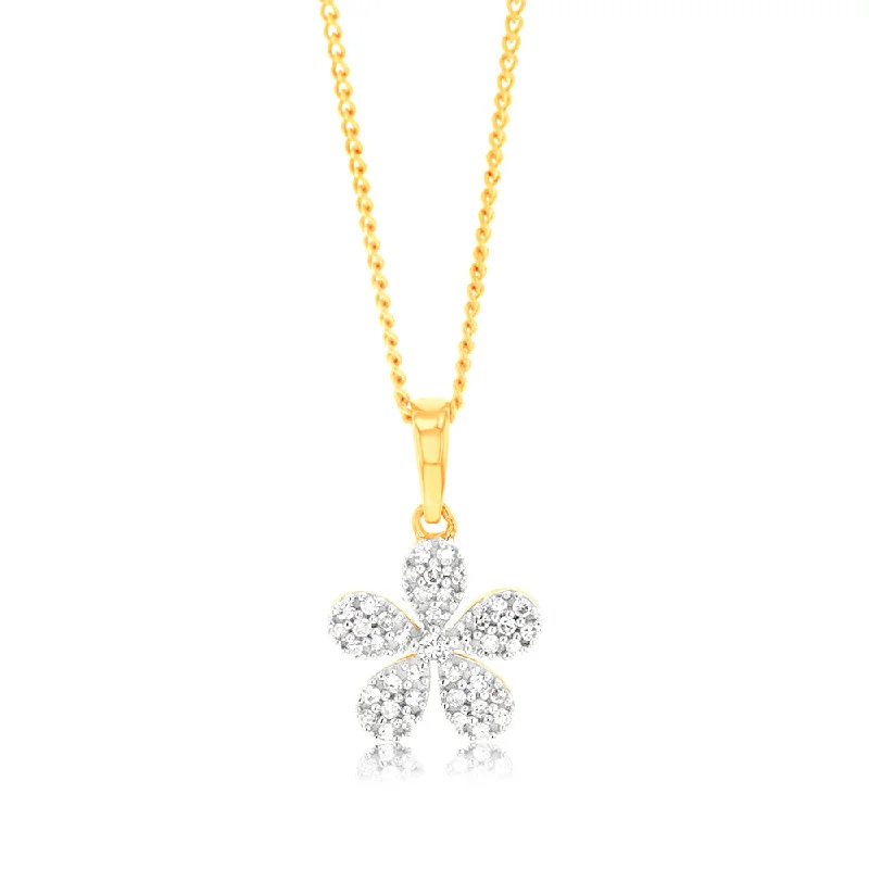 gold and turquoise statement ring 1/10 Carat Diamond Flower Pendant in 9ct Yellow Gold gold and turquoise statement ring 1/10 Carat Diamond Flower Pendant in 9ct Yellow Gold