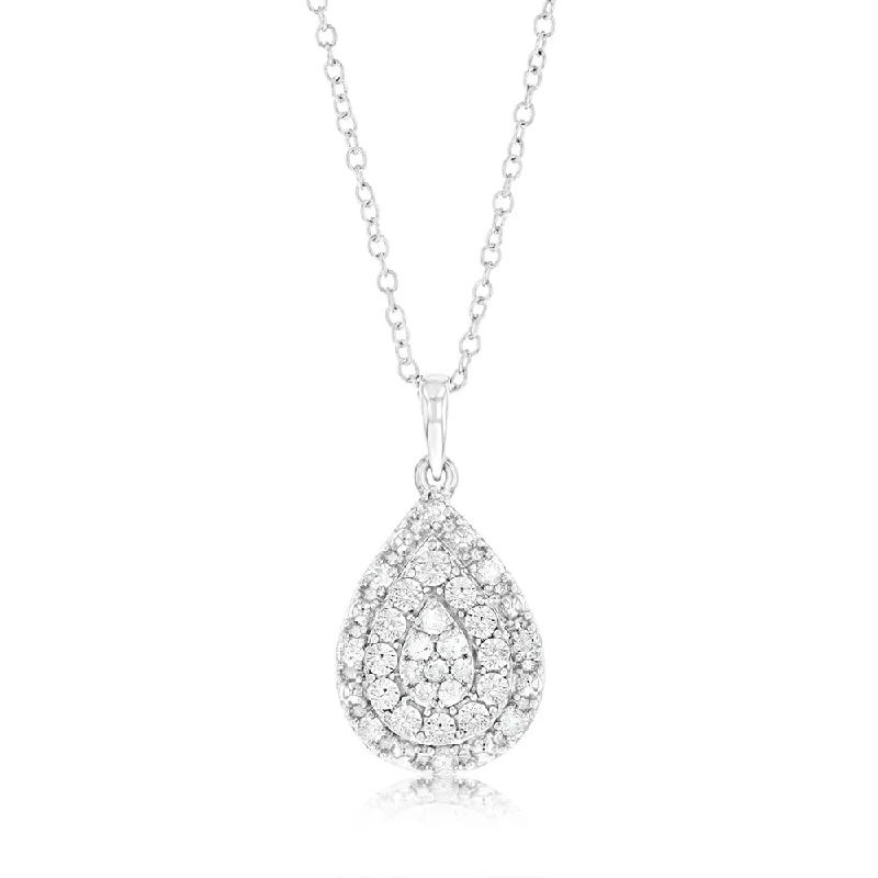 men’s engraved cuff bracelet 1/6 Carat Diamond Pear Pendant in Sterling Silver