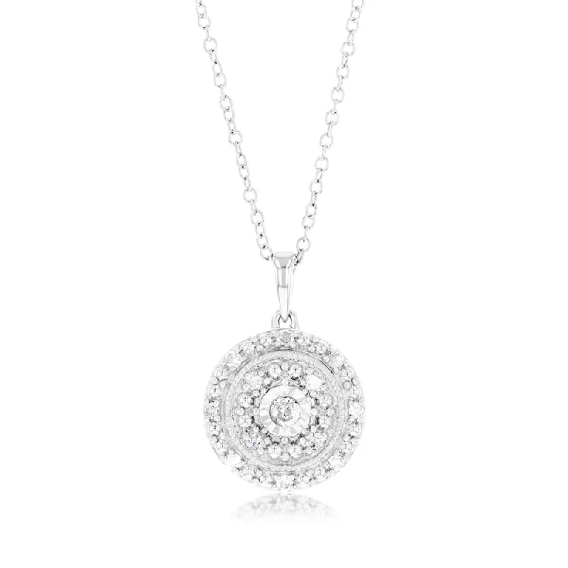 gold-plated chain necklace with charms 1/6 Carat Diamond Round Pendant in Sterling Silver gold-plated chain necklace with charms 1/6 Carat Diamond Round Pendant in Sterling Silver