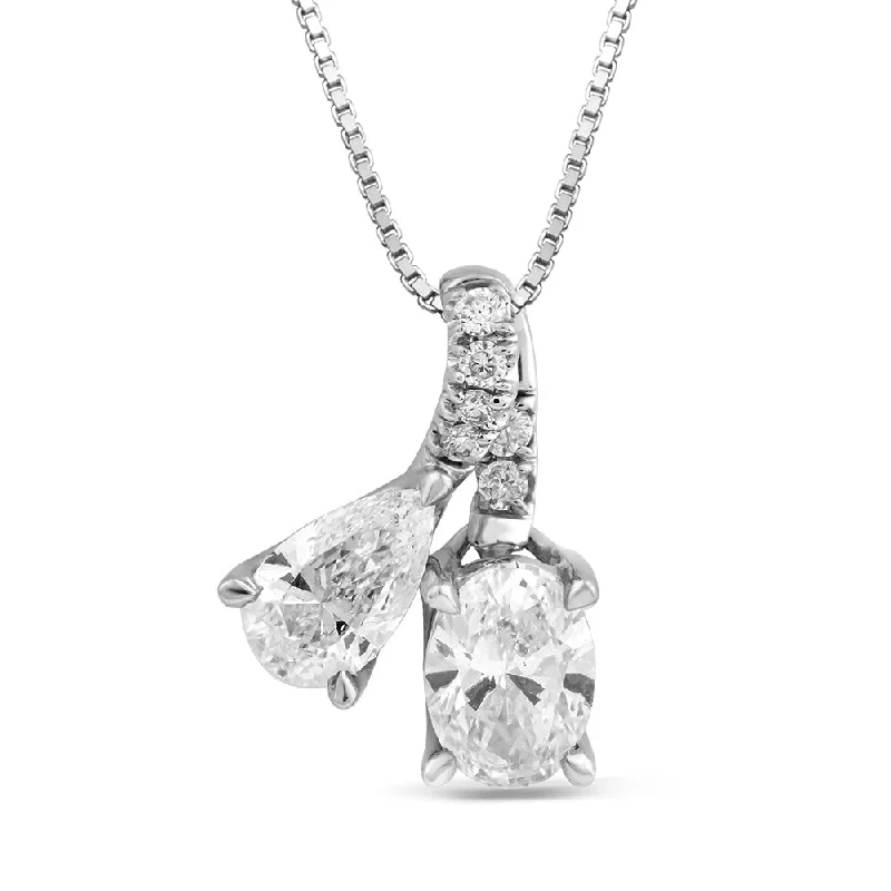 hypoallergenic earrings for sensitive ears 1 Carat Luminesce Lab Grown Oval & Pear Shape Diamond Pendant in 10ct White Gold hypoallergenic earrings for sensitive ears 1 Carat Luminesce Lab Grown Oval & Pear Shape Diamond Pendant in 10ct White Gold
