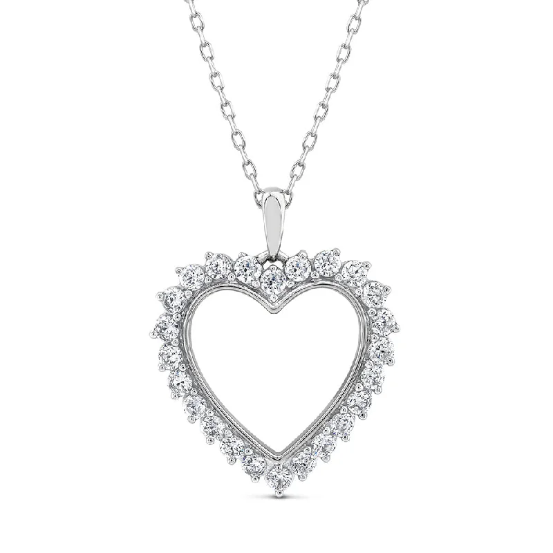 bold statement ring chunky 10ct White Gold Luminesce Lab Grown Heart 0.95Carat Diamond Pendant bold statement ring chunky 10ct White Gold Luminesce Lab Grown Heart 0.95Carat Diamond Pendant
