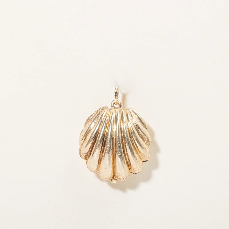chunky chain necklace trendy 10k Yellow Gold Seashell Locket