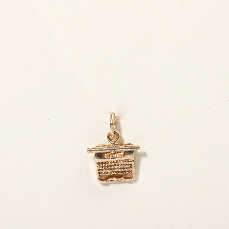 chunky silver hoop earrings 10k Yellow Gold Type Writer Charm
