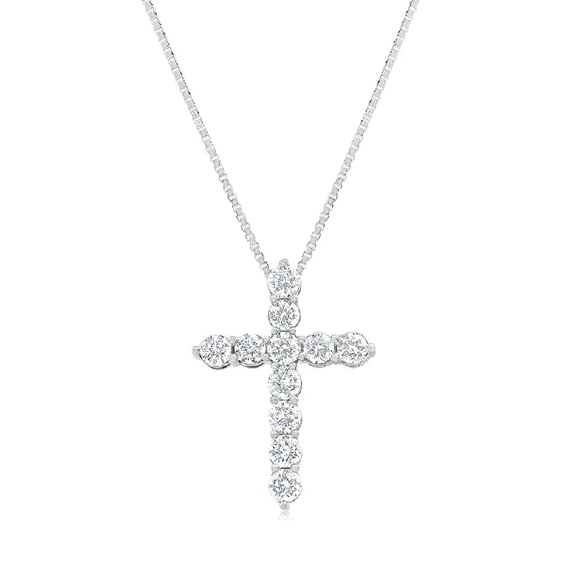 crystal-studded gold ring 14ct White Gold 1.90 Carat Diamond Cross Pendant with Round Brilliant Cut Diamond on 45cm Chain crystal-studded gold ring 14ct White Gold 1.90 Carat Diamond Cross Pendant with Round Brilliant Cut Diamond on 45cm Chain
