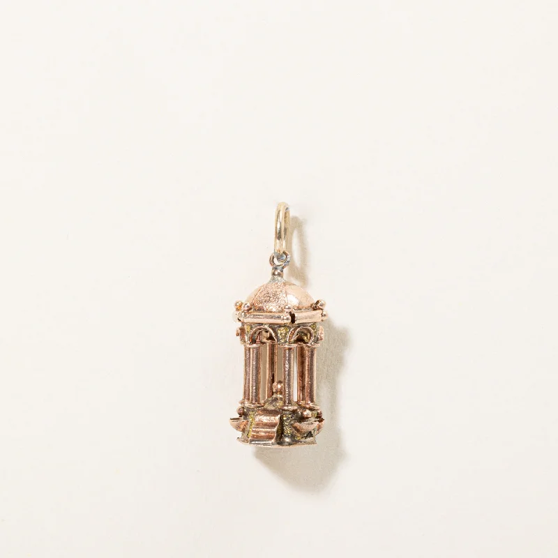 sterling silver toe ring set 14k Rose Gold Gazebo Charm