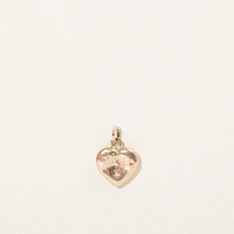 handmade ceramic bead bracelet 14k Yellow Gold Heart Charm