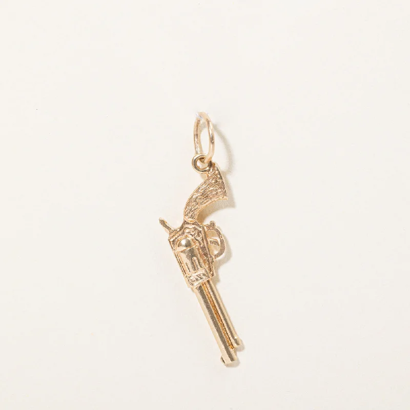 white gold necklace simple 14k Yellow Gold Western Pistol Charm
