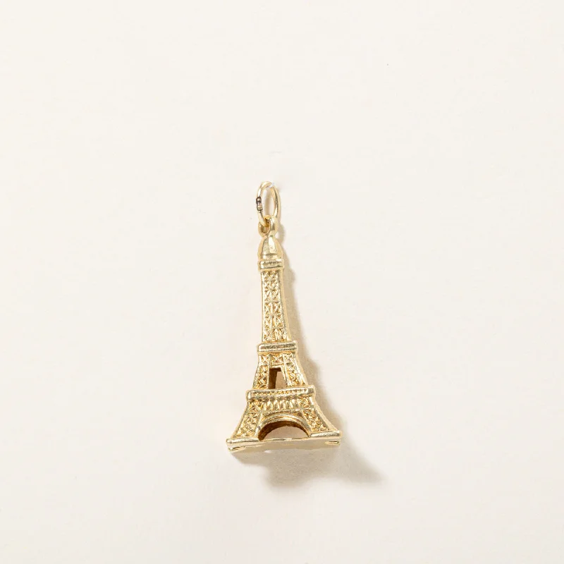 aquamarine birthstone necklace March 18k Yellow Gold Eiffel Tower Charm