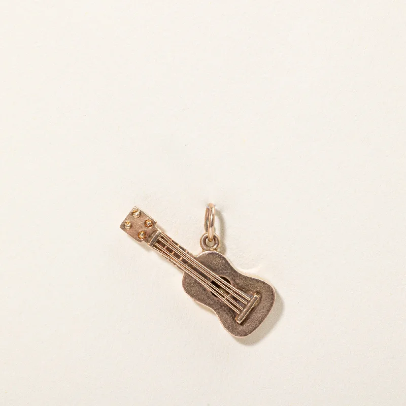 adjustable toe ring silver 18k Yellow Gold Guitar Charm