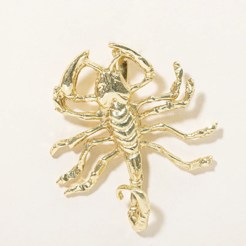 silver Celtic knot necklace 18k Yellow Gold Large Scorpion Pendant