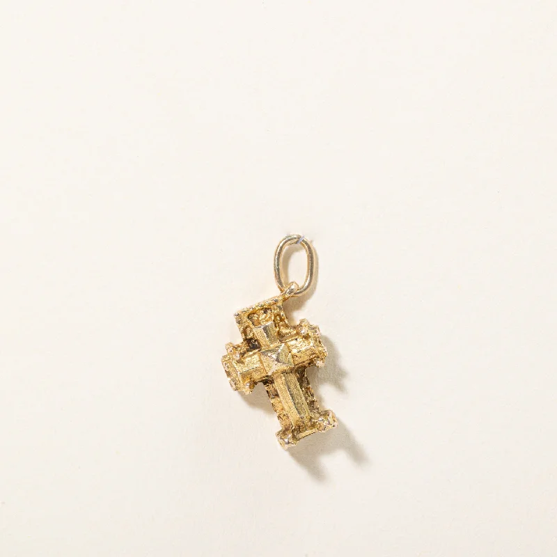 boho gold leaf ring 1957 London Cross Charm