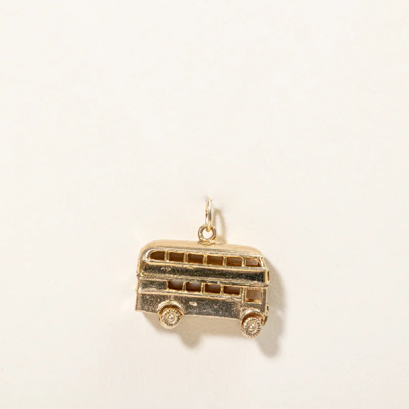 silver hoop earrings small 1967 London Double Decker Bus Charm