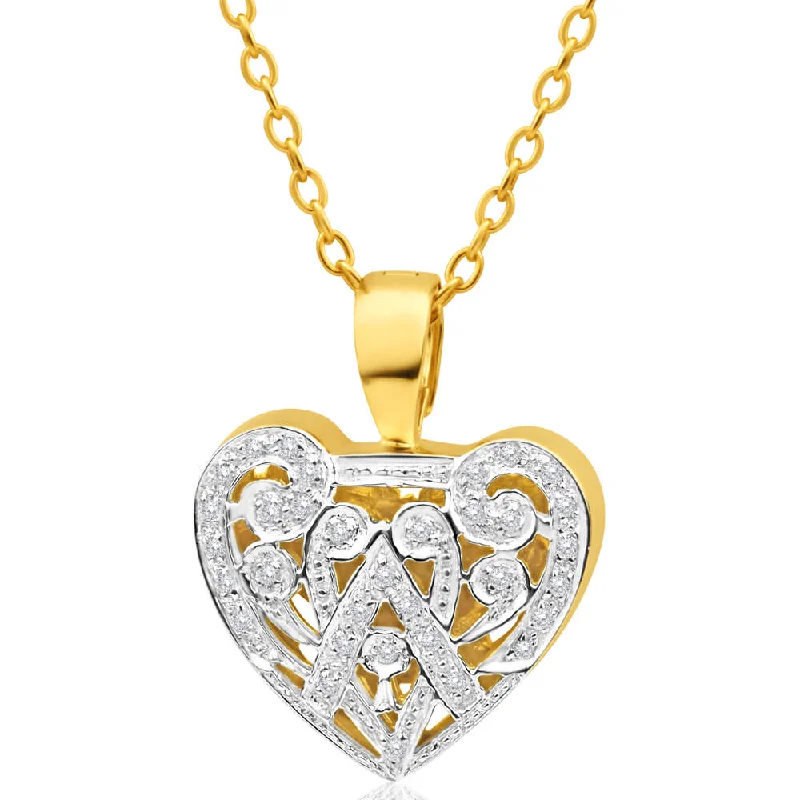 celestial sunburst ring gold 9ct Charming Yellow Gold Diamond Pendant