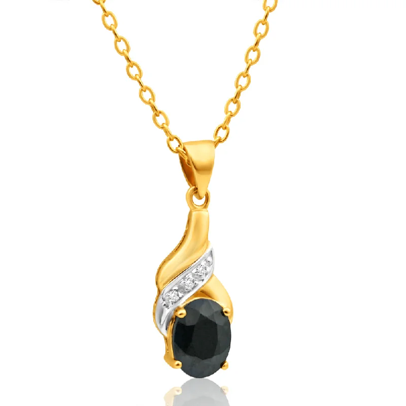 modern hexagon stud earrings 9ct Charming Yellow Gold Natural Black Sapphire 8x6mm and Diamond Pendant modern hexagon stud earrings 9ct Charming Yellow Gold Natural Black Sapphire 8x6mm and Diamond Pendant