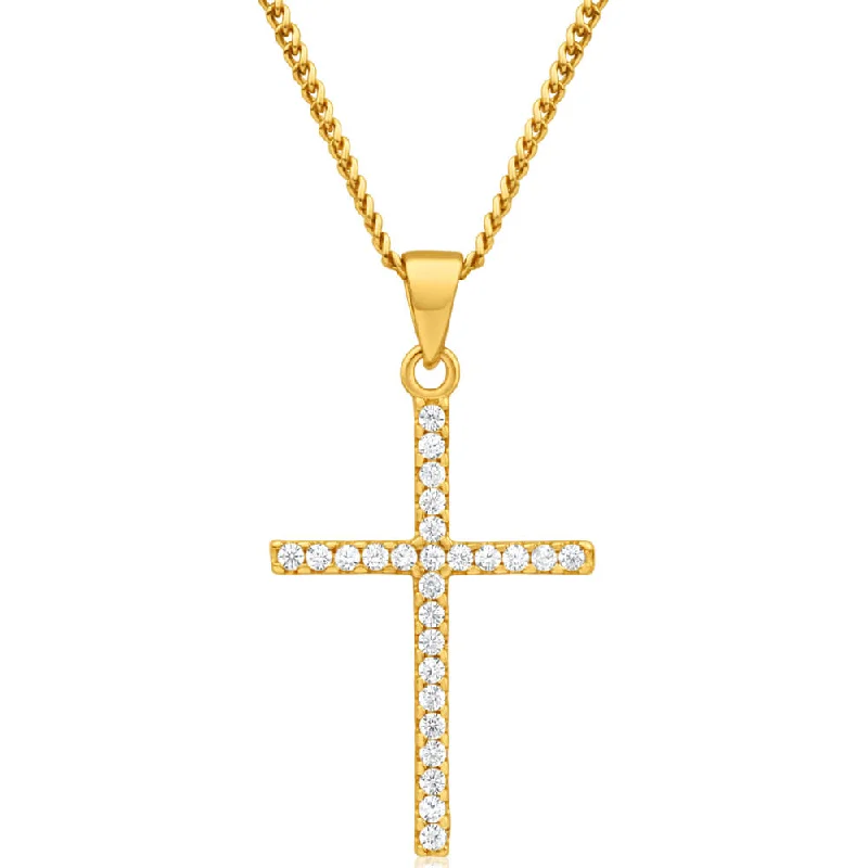adjustable gemstone choker 9ct Dazzling Yellow Gold Cubic Zirconia Pendant