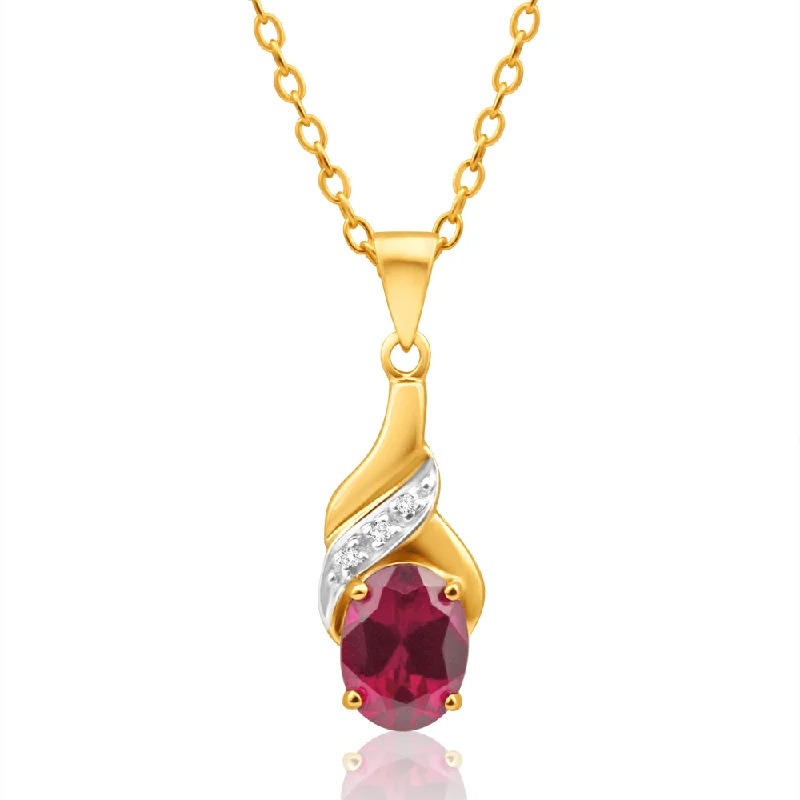 sterling silver angel wing pendant 9ct Delightful Yellow Gold Created Ruby 8x6mm + Diamond Pendant sterling silver angel wing pendant 9ct Delightful Yellow Gold Created Ruby 8x6mm + Diamond Pendant