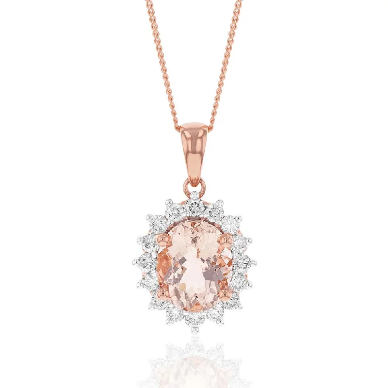 tiny diamond cross necklace 9ct Rose Gold 2.30ct Morganite and Diamond Pendant on 45cm 9ct Rose Gold Chain tiny diamond cross necklace 9ct Rose Gold 2.30ct Morganite and Diamond Pendant on 45cm 9ct Rose Gold Chain