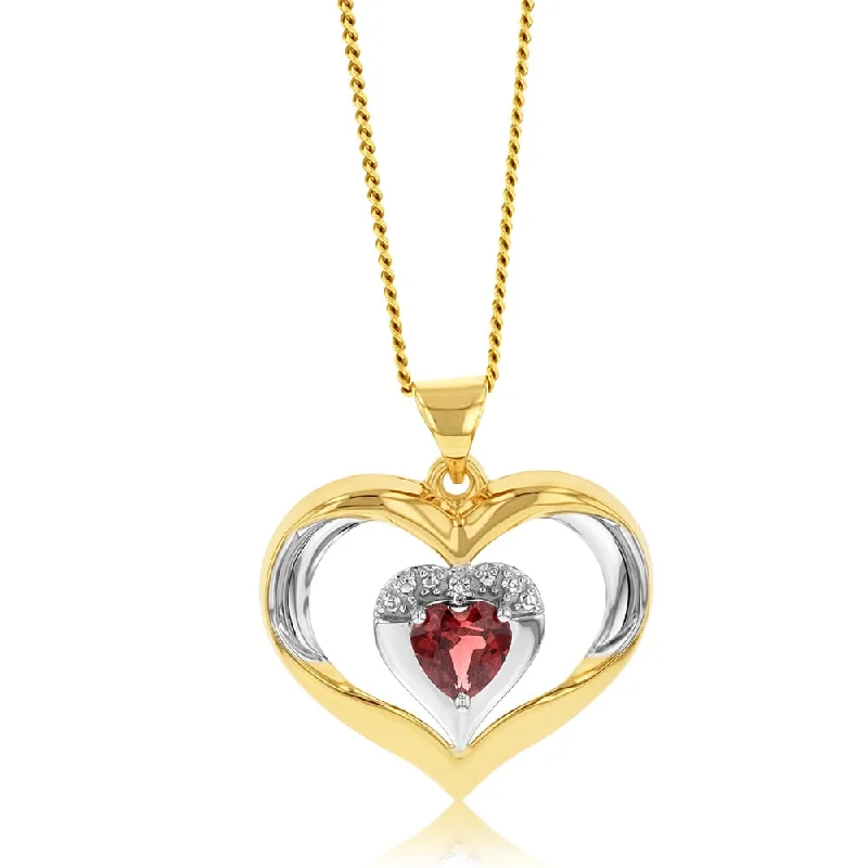 celestial astrology sign ring 9ct Yellow And White Heart Garnet And Diamond Pendant celestial astrology sign ring 9ct Yellow And White Heart Garnet And Diamond Pendant