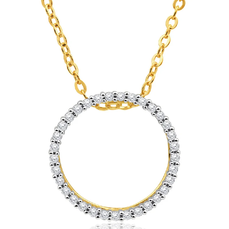 classic diamond solitaire necklace 9ct Yellow Gold 1/4 Carat Circle Of Life Diamond Pendant classic diamond solitaire necklace 9ct Yellow Gold 1/4 Carat Circle Of Life Diamond Pendant