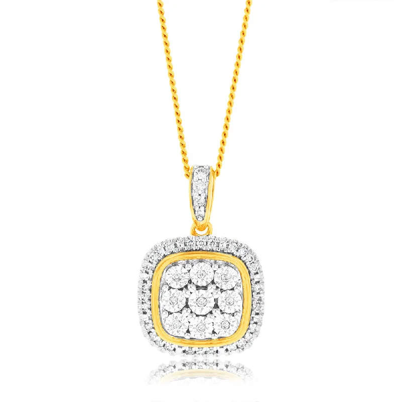 infinity loop ring rose gold 9ct Yellow Gold 1/6 Carat Diamond Pendant