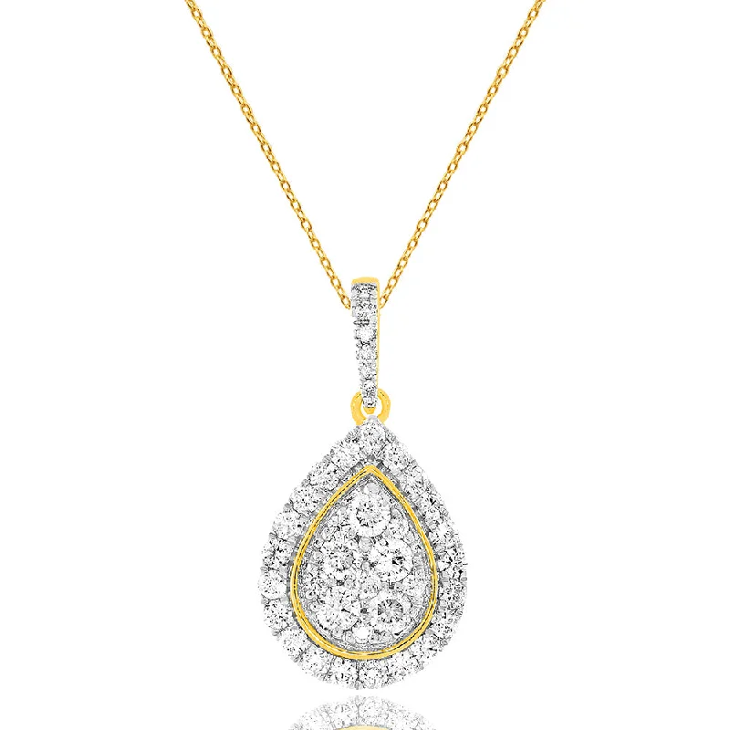 real diamond solitaire ring 9ct Yellow Gold 1 Carat Diamond Pear Shape Pendant on 45cm Chain real diamond solitaire ring 9ct Yellow Gold 1 Carat Diamond Pear Shape Pendant on 45cm Chain
