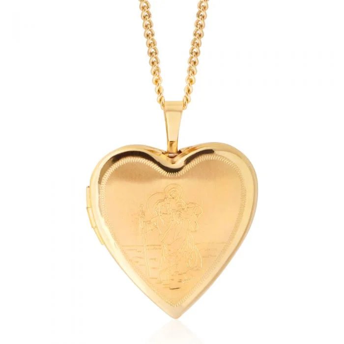 9ct Yellow Gold 20mm Heart Locket Pendant