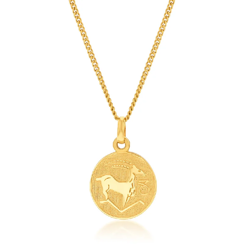 elegant pearl bridal set 9ct Yellow Gold Capricorn Pendant