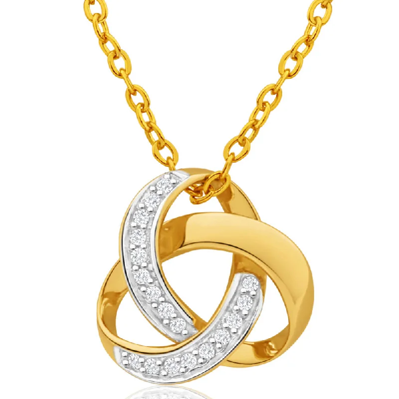 minimalist diamond stud earrings 9ct Yellow Gold Classic Diamond Pendant