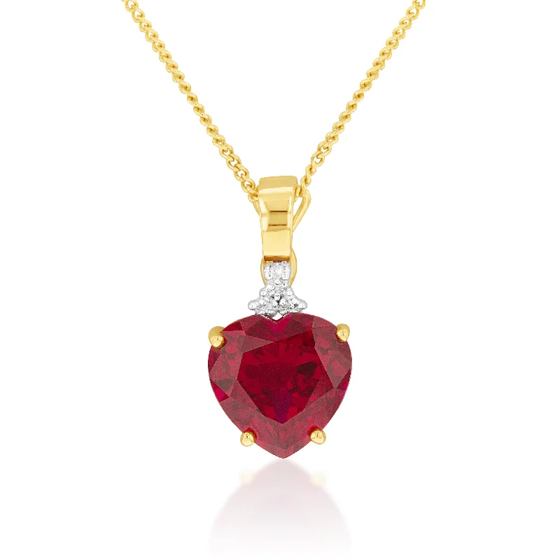 personalized bar necklace silver 9ct Yellow Gold Created Ruby and Diamond Enhancer Pendant personalized bar necklace silver 9ct Yellow Gold Created Ruby and Diamond Enhancer Pendant