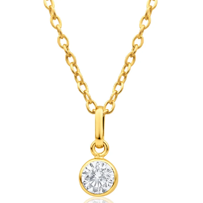 raw crystal cuff bracelet 9ct Yellow Gold Cubic Round Zirconia 5mm Pendant