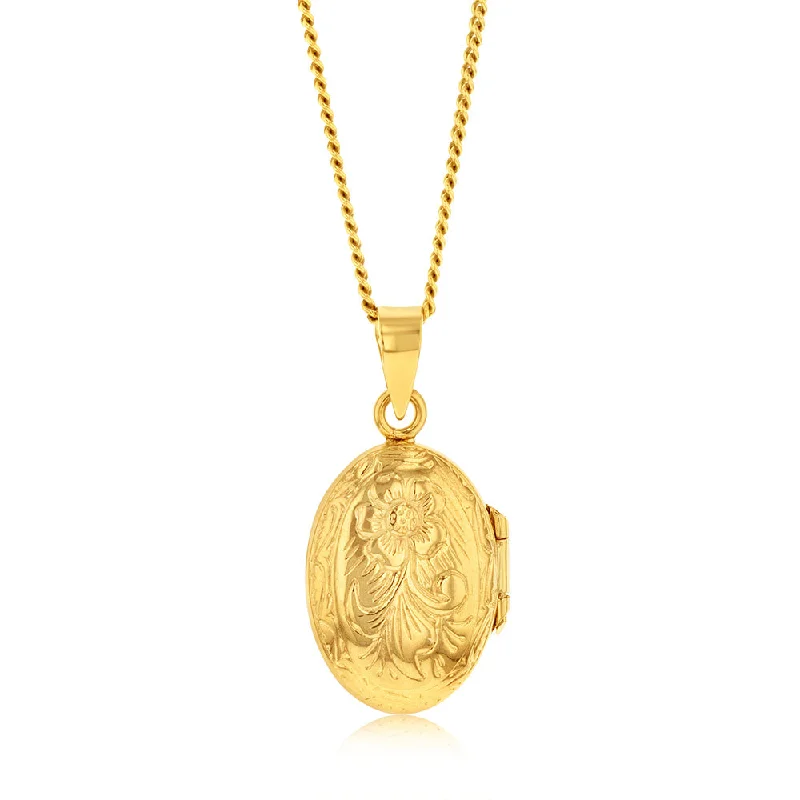 moonstone engagement ring boho 9ct Yellow Gold Engraved 13 X10mm Oval Locket