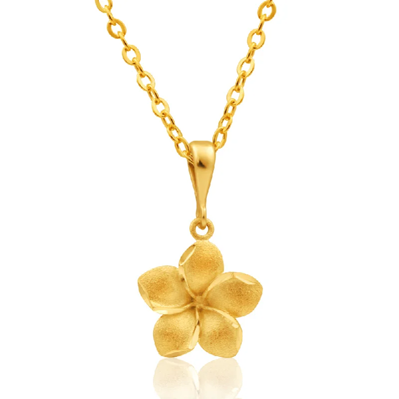 gold daisy stud earrings 9ct Yellow Gold Flower Pendant