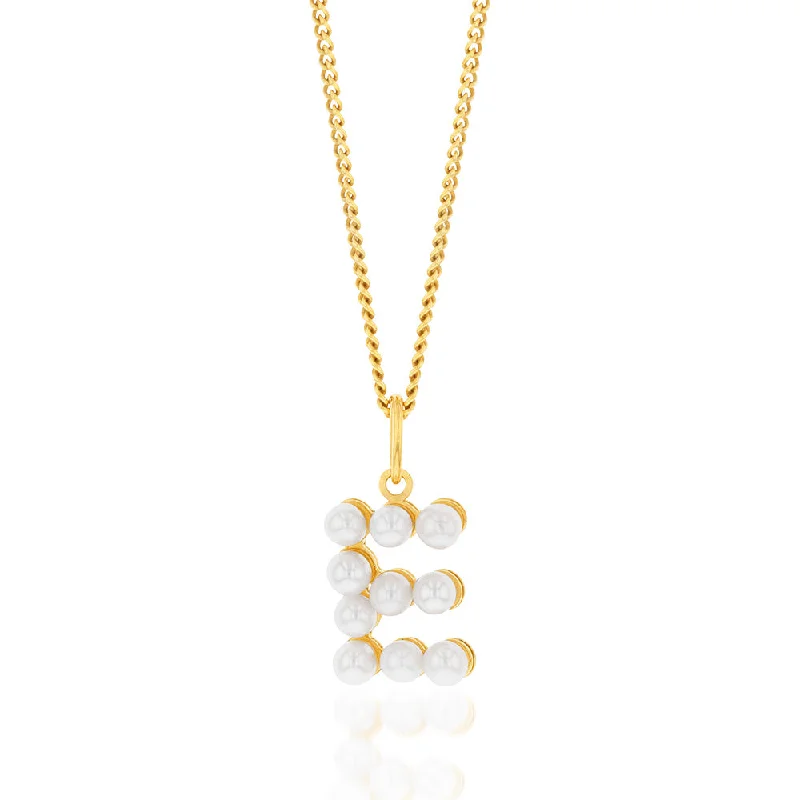 celestial moon and star bracelet 9ct Yellow Gold Fresh Water Pearl Mini Initial "E" Pendant celestial moon and star bracelet 9ct Yellow Gold Fresh Water Pearl Mini Initial "E" Pendant