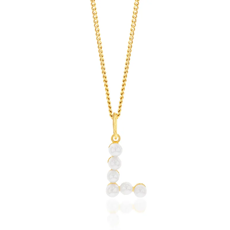 classic diamond hoop earrings 9ct Yellow Gold Fresh Water Pearl Mini Initial "L" Pendant classic diamond hoop earrings 9ct Yellow Gold Fresh Water Pearl Mini Initial "L" Pendant