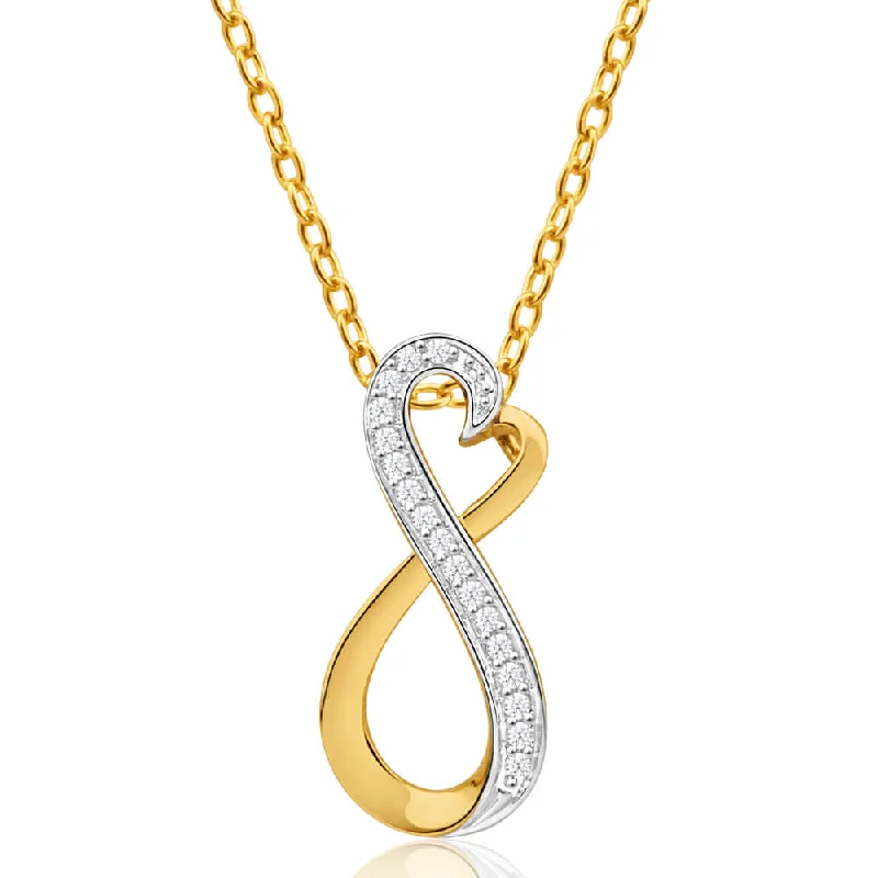 handcrafted beaded bracelet boho 9ct Yellow Gold Infinite Love Diamond Pendant
