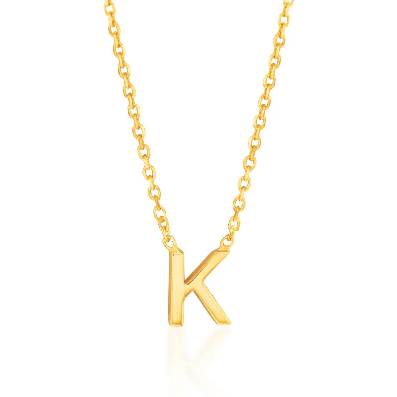 statement silver feather earrings 9ct Yellow Gold Initial "K" Pendant on 43cm Chain statement silver feather earrings 9ct Yellow Gold Initial "K" Pendant on 43cm Chain