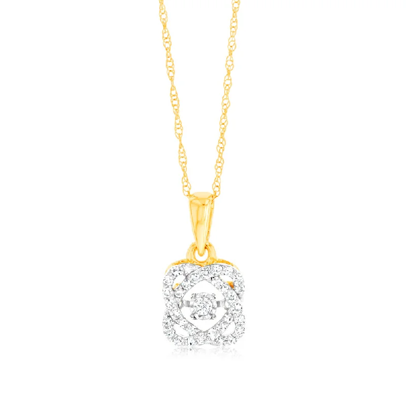 adjustable charm bracelet sterling silver 9ct Yellow Gold Luminesce Lab Grown Diamond Pendant