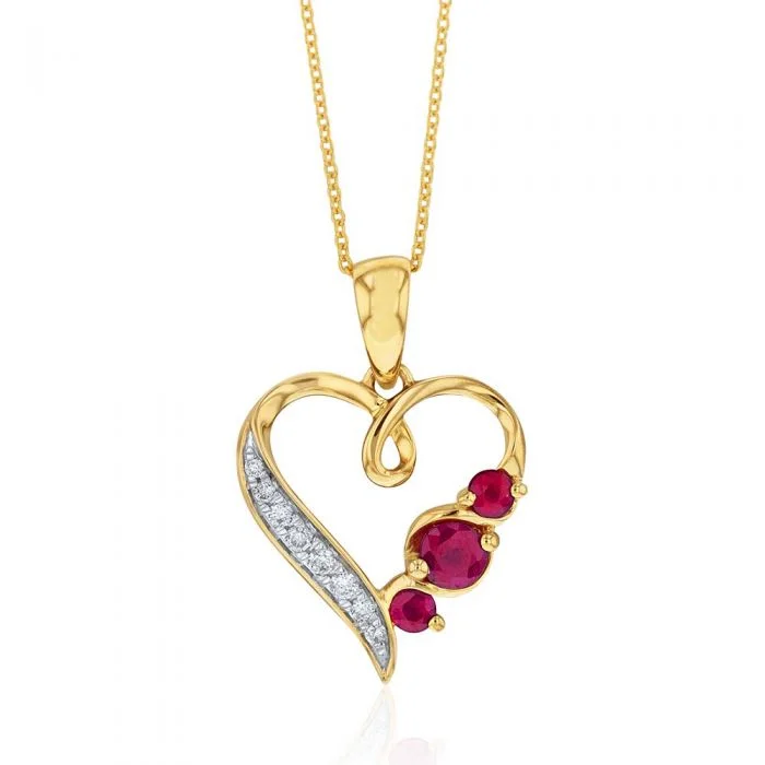 diamond halo stud earrings 9ct Yellow Gold Natural Ruby & Diamond Heart Pendant with 45cm Chain Included diamond halo stud earrings 9ct Yellow Gold Natural Ruby & Diamond Heart Pendant with 45cm Chain Included