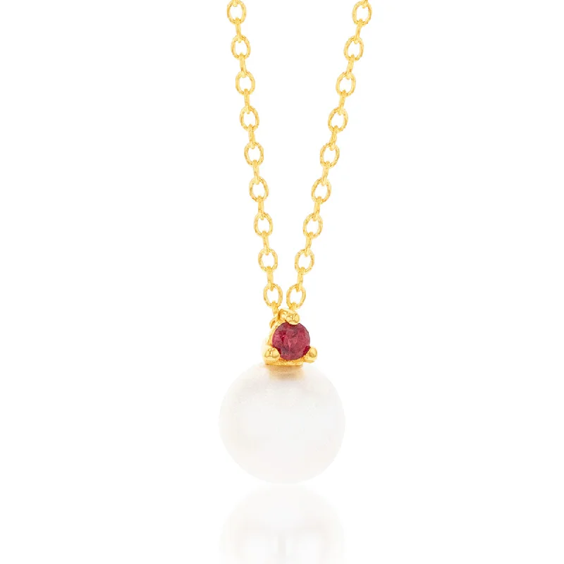 rose gold feather earrings 9ct Yellow Gold Red Cubic Zirconia And Pearl Pendant On Chain rose gold feather earrings 9ct Yellow Gold Red Cubic Zirconia And Pearl Pendant On Chain