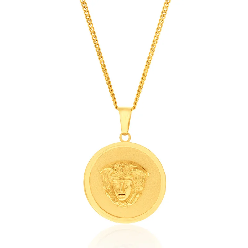 infinity necklace with birthstones 9ct Yellow Gold Round Medusa Pendant