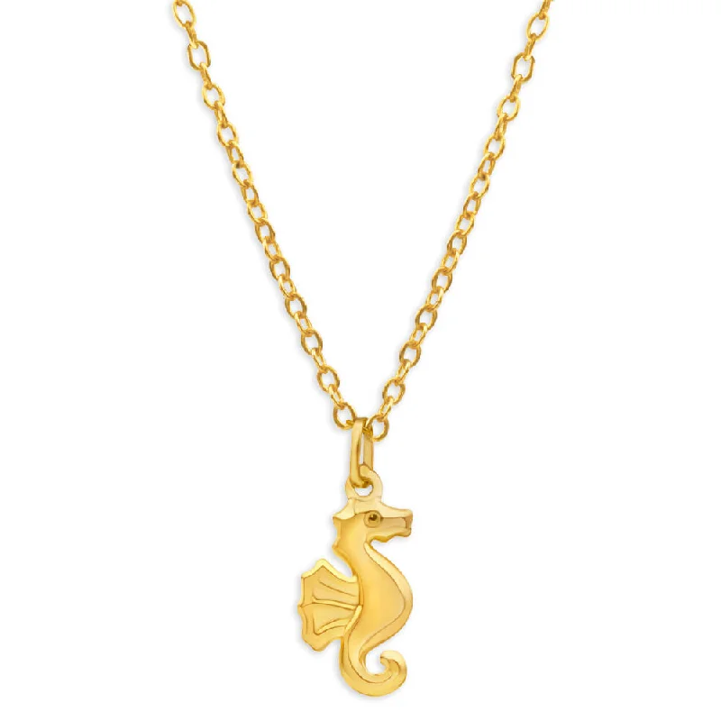 silver moon phase pendant 9ct Yellow Gold Seahorse Pendant