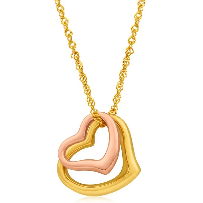 minimalist gold bracelet thin 9ct Yellow Gold Silver Filled Open Hearts Pendant With 45cm Chain minimalist gold bracelet thin 9ct Yellow Gold Silver Filled Open Hearts Pendant With 45cm Chain