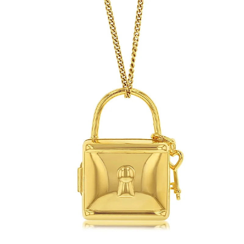 minimalist stacking rings set 9ct Yellow Gold Silverfilled Lock And Key Locket