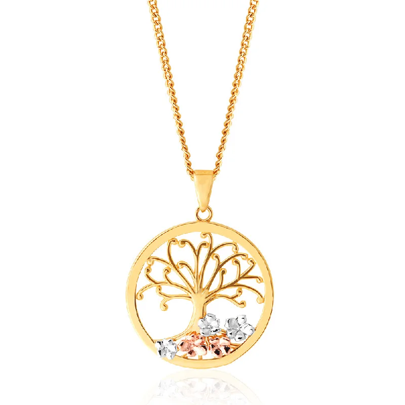 rose gold snake chain bracelet 9ct Yellow Gold Tree of Life Pendant
