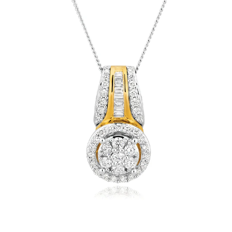 evil eye protection bracelet 9ct Yellow Gold & White Gold Diamond Pendant With Chain evil eye protection bracelet 9ct Yellow Gold & White Gold Diamond Pendant With Chain
