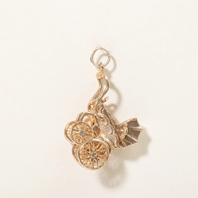 custom nameplate bracelet silver 9k Yellow Gold Baby Carriage Charm