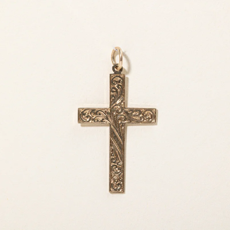 customized infinity bracelet 1938 Chester 9k Yellow Gold Cross Pendant