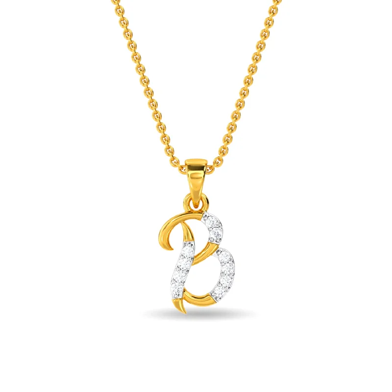 men’s engraved stainless steel bracelet Alphabet B Pendant