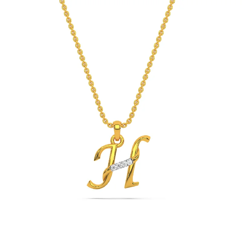 unique diamond stud earrings Alphabet H  Unisex Pendant
